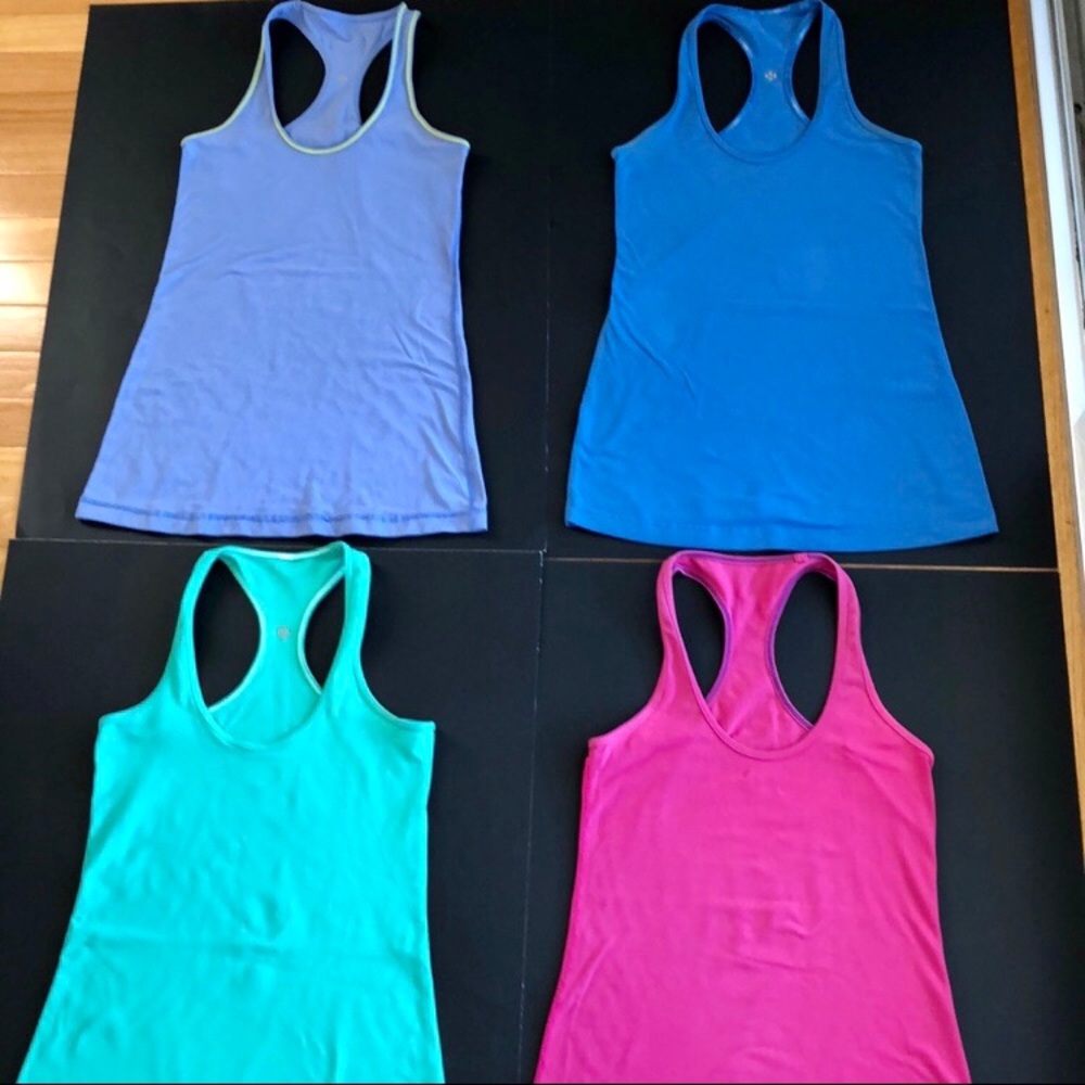 Bundle of four Lululemon Razor Back Tanktop